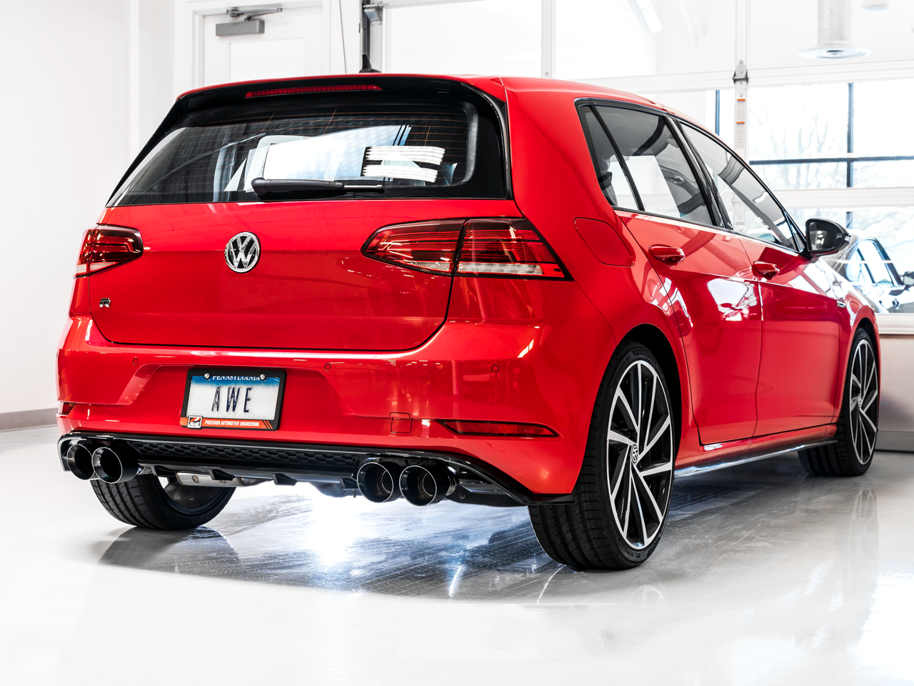 AWE SwitchPath Exhaust for MK7 Golf R - Diamond Black Tips