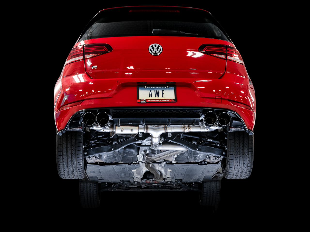 AWE SwitchPath Exhaust for MK7.5 Golf R - Diamond Black Tips