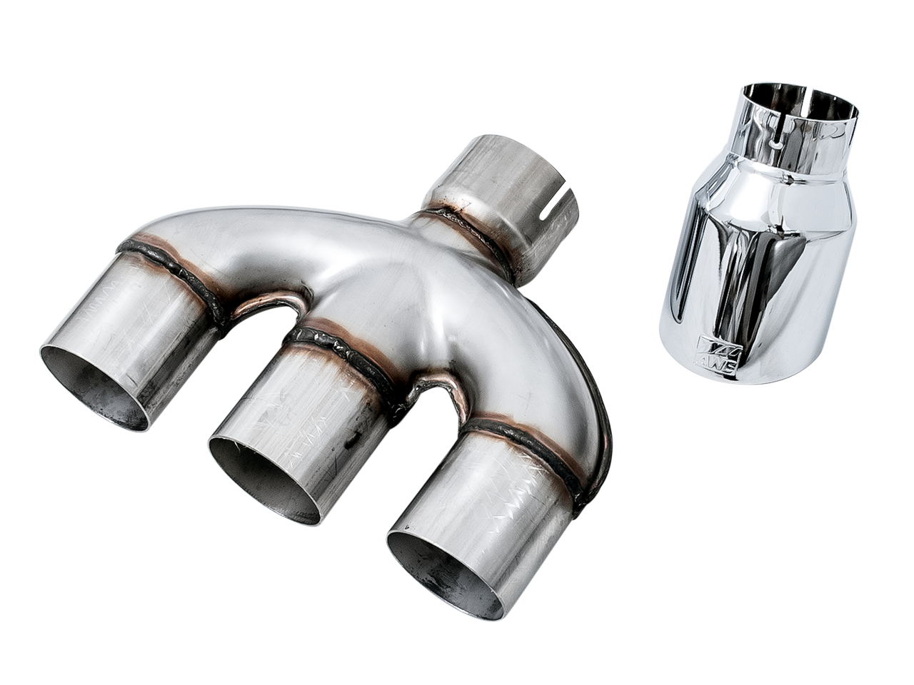 AWE Dual-to-Triple Tip Conversion for 10th Gen Civic Si - Chrome Silver Tip (AWE Exhaust required) - 3810-52018