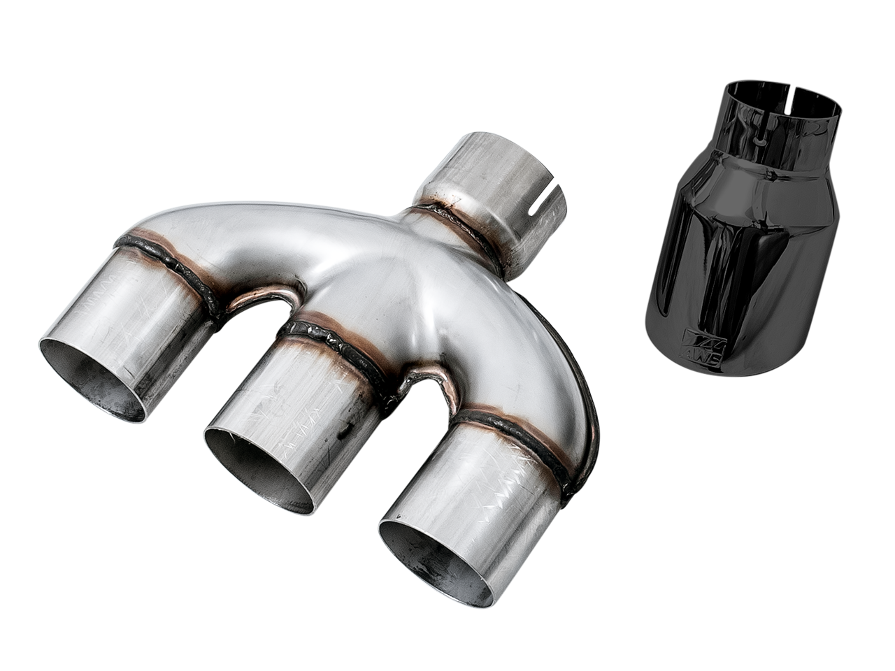AWE Dual-to-Triple Tip Conversion for 10th Gen Civic Si - Diamond Black Tip (AWE Exhaust required) - 3810-53020
