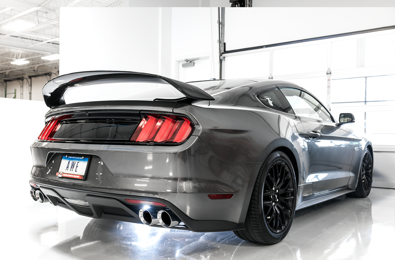 AWE Track-to-Touring Conversion Kit for S550 Mustang GT - Dual Tip - 3815-11030