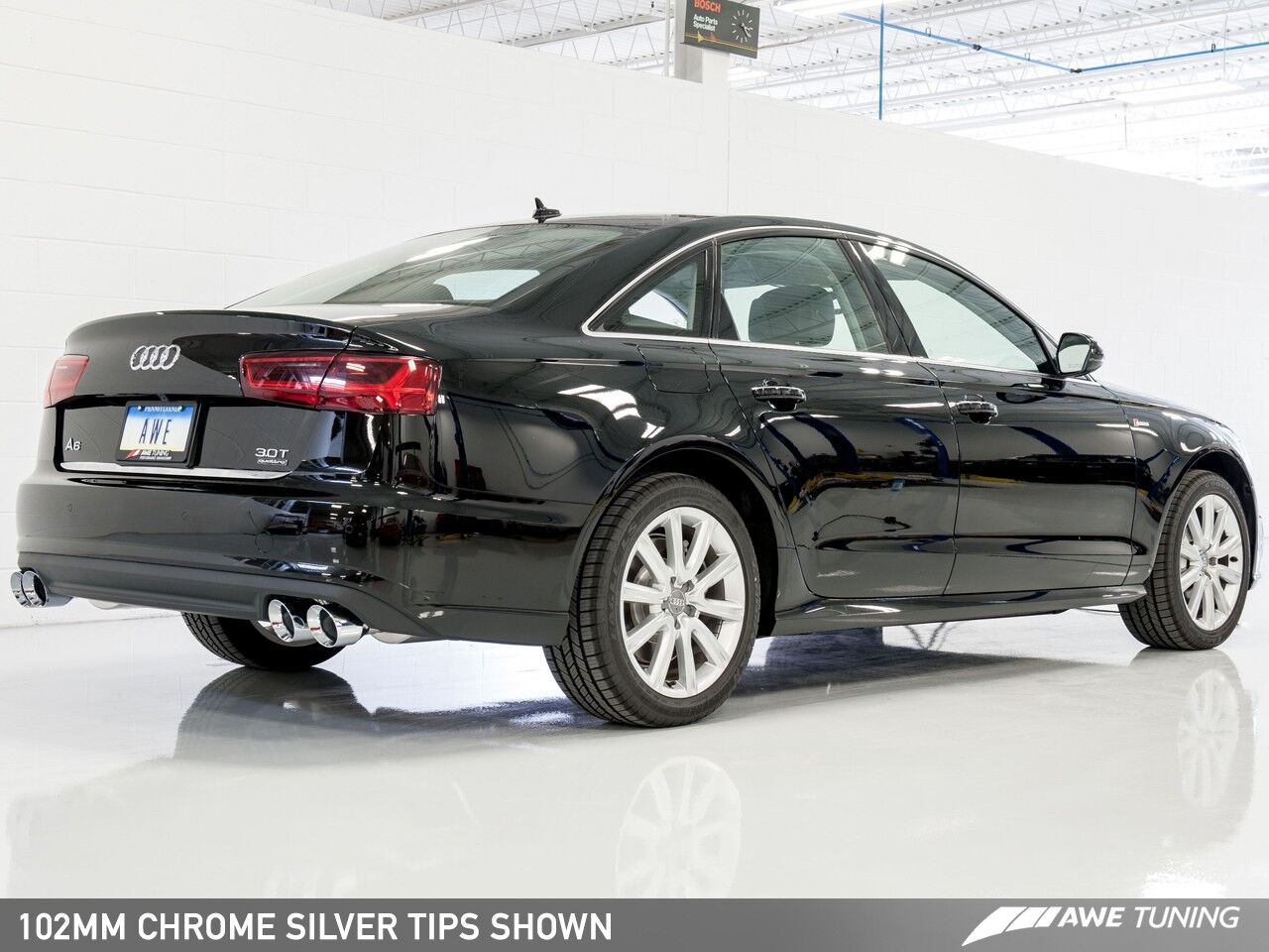 AWE Tuning Touring Edition Exhaust for Audi C7.5 A7 3.0T - Quad Outlet, Chrome Silver Tips