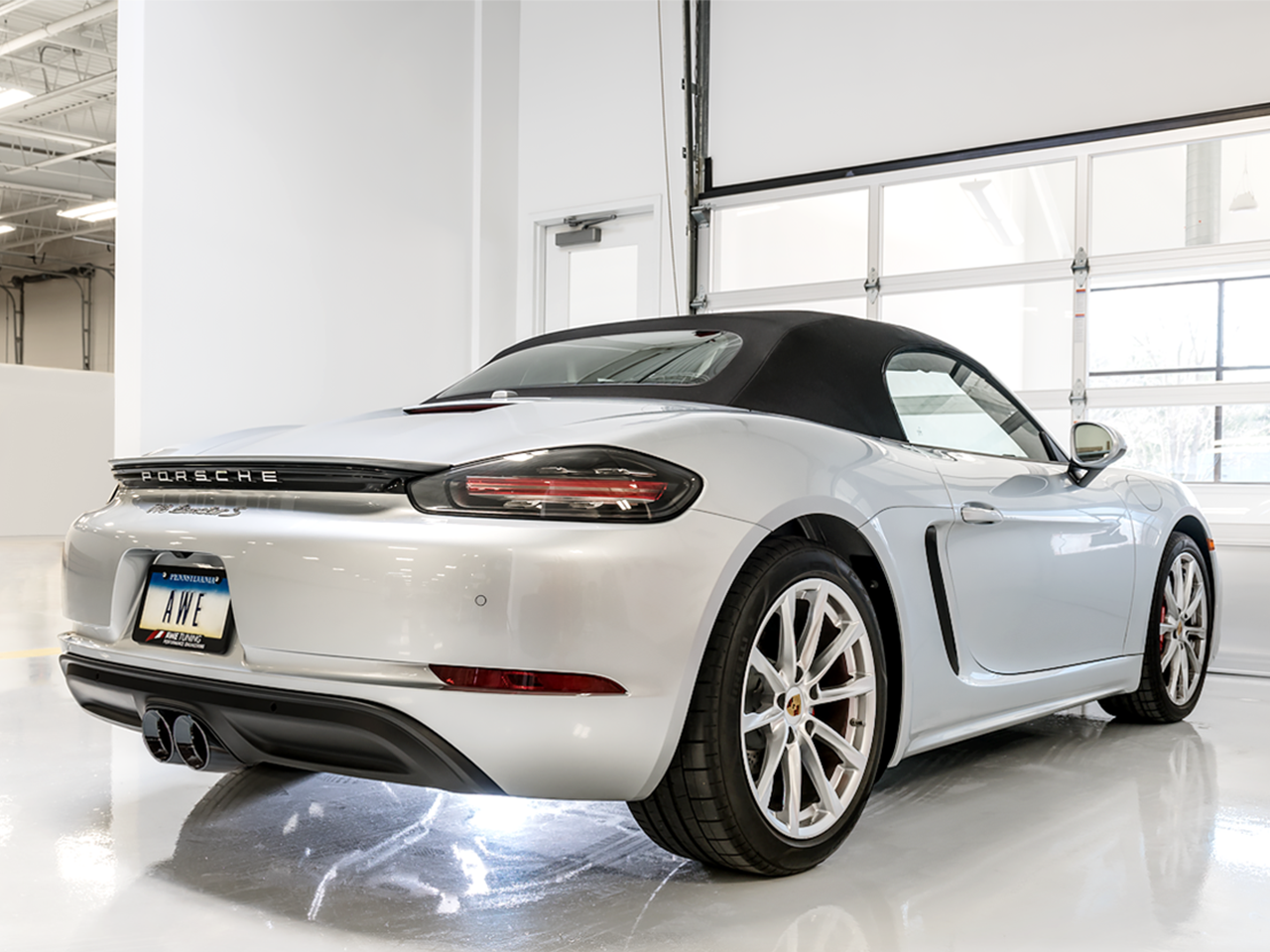 AWE Tuning Track Edition Exhaust for Porsche 718 Boxster / Cayman - Diamond Black Tips