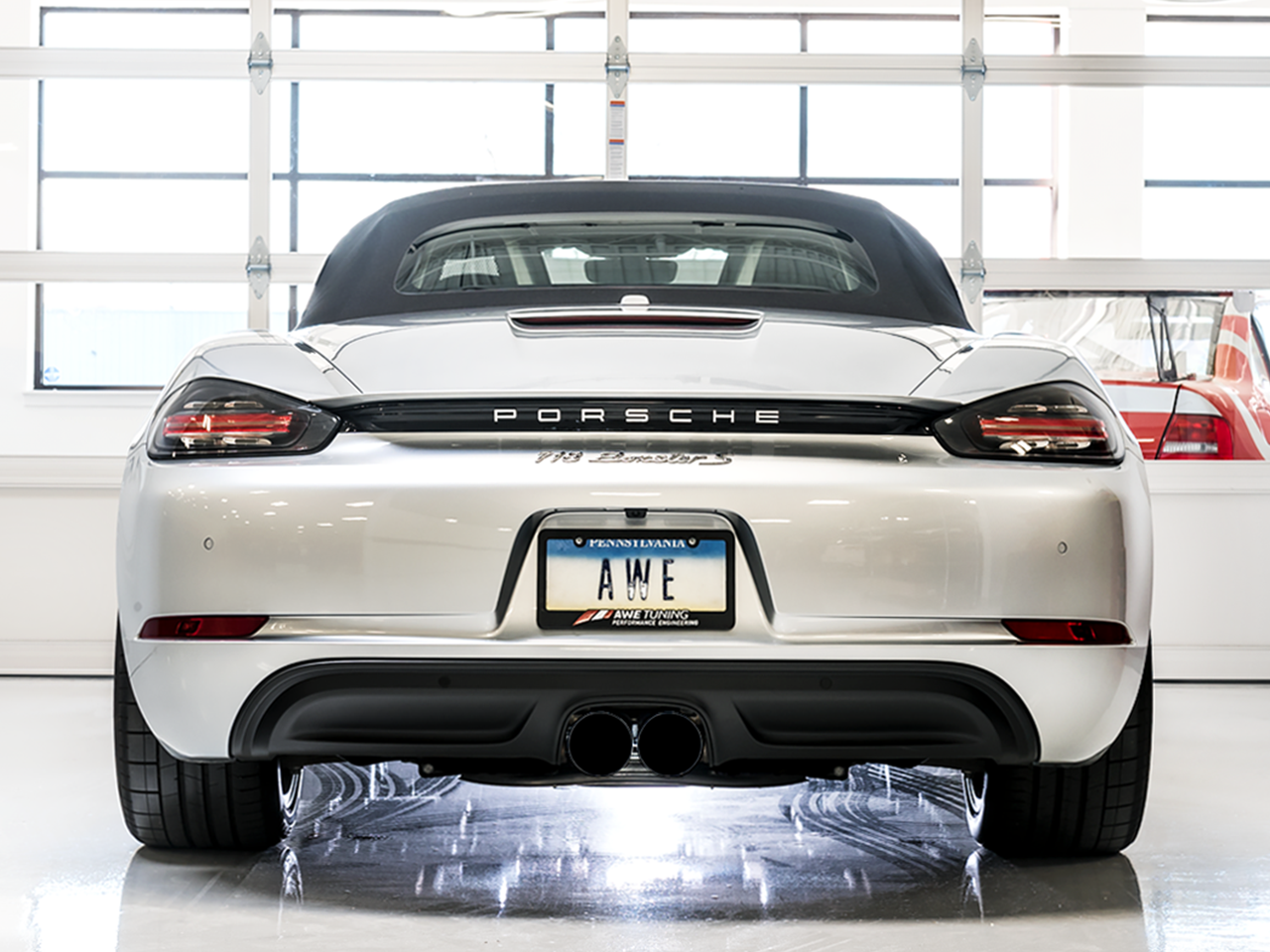 AWE Tuning Track Edition Exhaust for Porsche 718 Boxster / Cayman - Diamond Black Tips