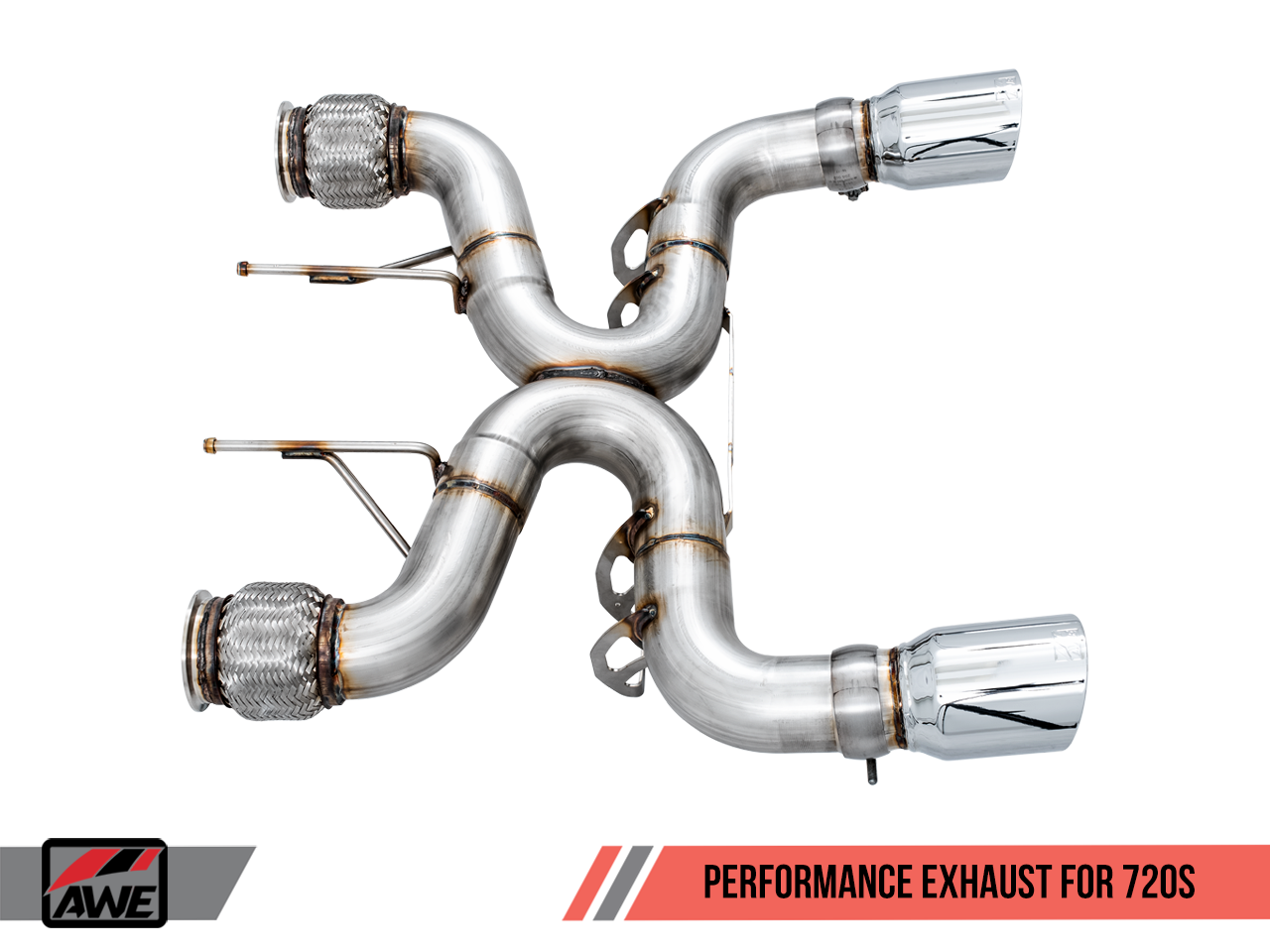 AWE Tuning Performance Exhaust for McLaren 720S - Chrome Silver Tips