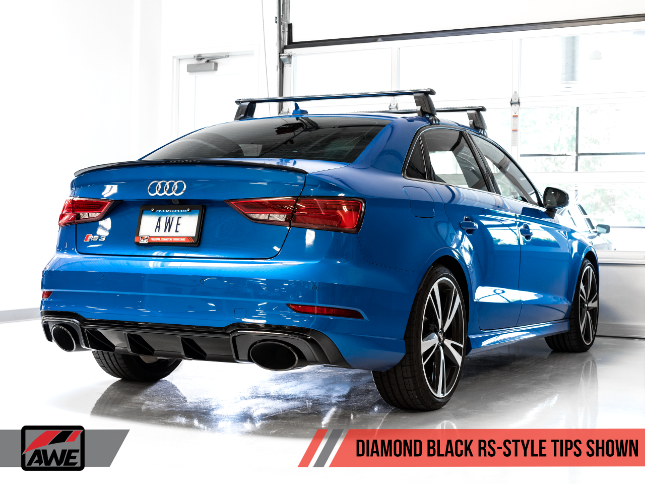 AWE Tuning Track Edition Exhaust for Audi 8V RS 3 - Diamond Black RS-style Tips