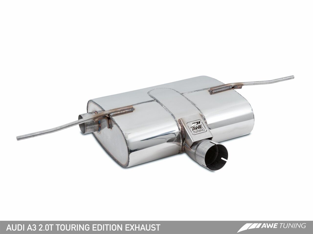 AWE Tuning Touring Edition Exhaust for Audi 8V A3 2.0T - Dual Outlet, Chrome Silver 90 mm Tips