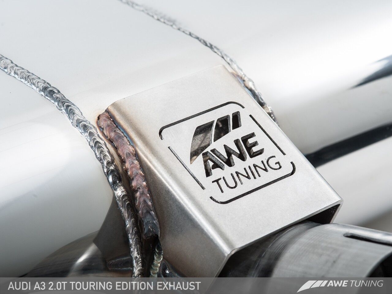 AWE Tuning Touring Edition Exhaust for Audi 8V A3 2.0T - Dual Outlet, Chrome Silver 90 mm Tips