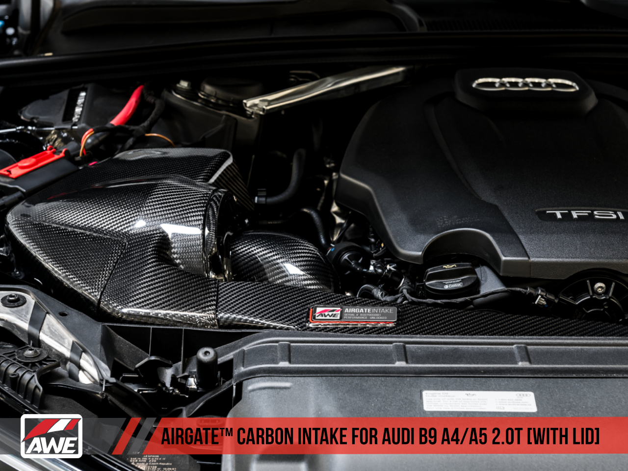 AWE Tuning AirGate Carbon Fiber Intake for Audi B9 A4 / A5 2.0T - With Lid