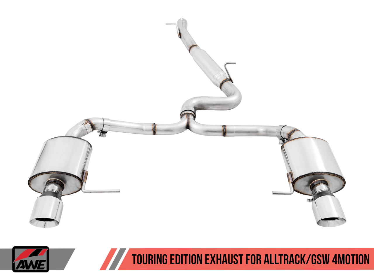 AWE Tuning Touring Edition Exhaust for VW Golf Alltrack / Sportwagen 4Motion - Chrome Silver Tips
