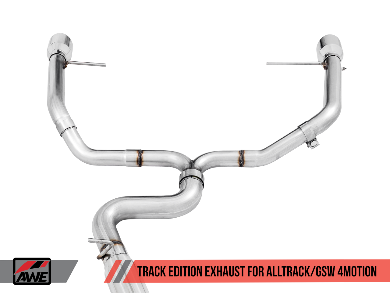 AWE Tuning Track Edition Exhaust for VW Golf Alltrack / Sportwagen 4Motion - Chrome Silver Tips