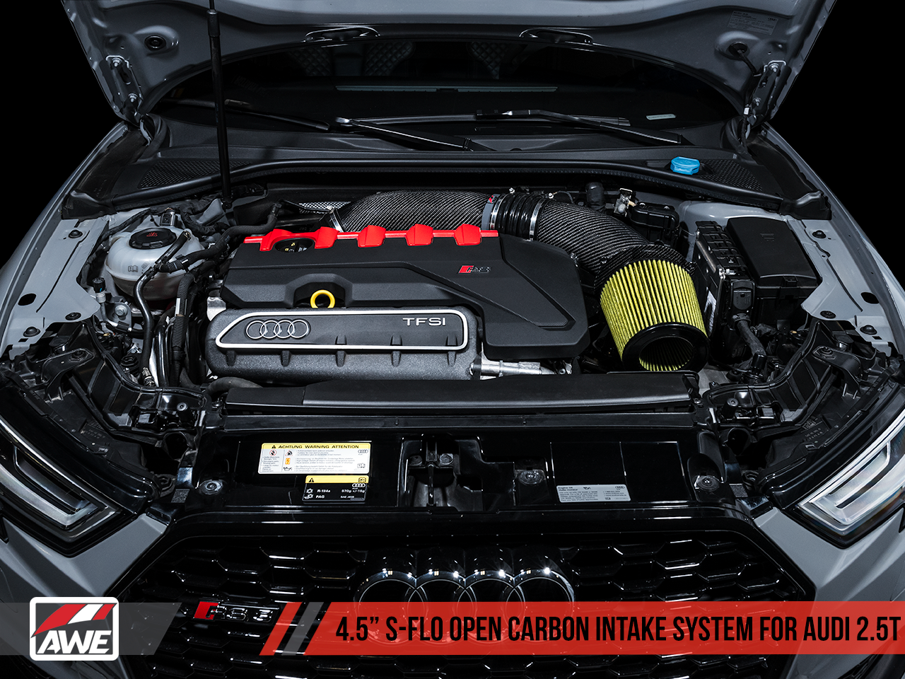AWE Tuning 4.5" S-FLO Open Carbon Intake System for Audi RS 3 / TT RS