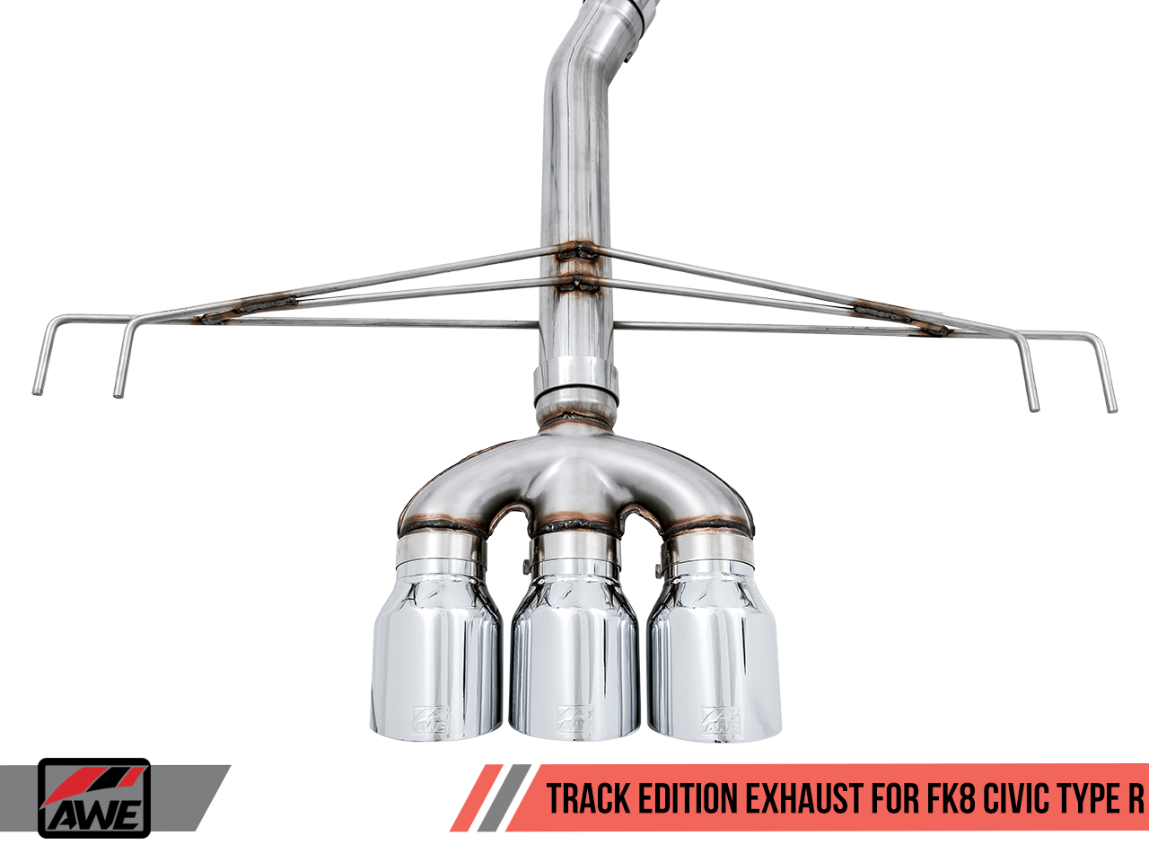 AWE Tuning Track Edition Exhaust for FK8 Civic Type R (includes Front Pipe) - Triple Diamond Black Tips