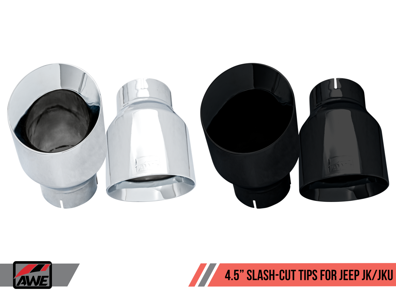AWE Tuning Tread Edition Axleback Dual Exhaust for Jeep JK/JKU 3.6L - Chrome Silver Tips