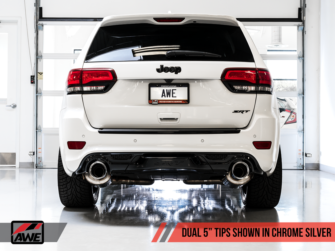 AWE Tuning Track Edition Exhaust for Jeep Grand Cherokee SRT - Chrome Silver Tips