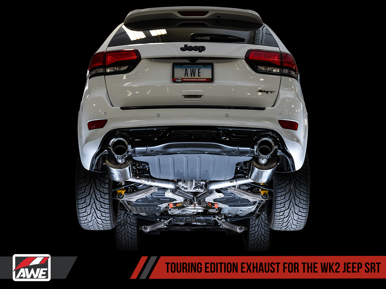 AWE Tuning Touring Edition Exhaust for Jeep Grand Cherokee SRT - Chrome Silver Tips