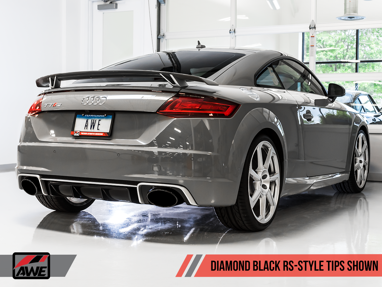 AWE Tuning SwitchPath Exhaust for Audi MK3 TT RS - Diamond Black RS-style Tips