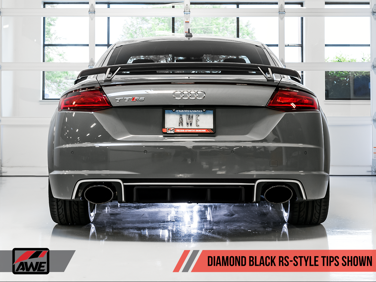 AWE Tuning SwitchPath Exhaust for Audi MK3 TT RS - Diamond Black RS-style Tips