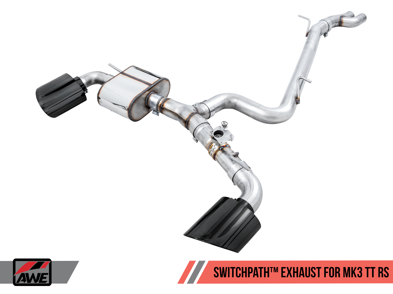 AWE Tuning SwitchPath Exhaust for Audi MK3 TT RS - Diamond Black RS-style Tips