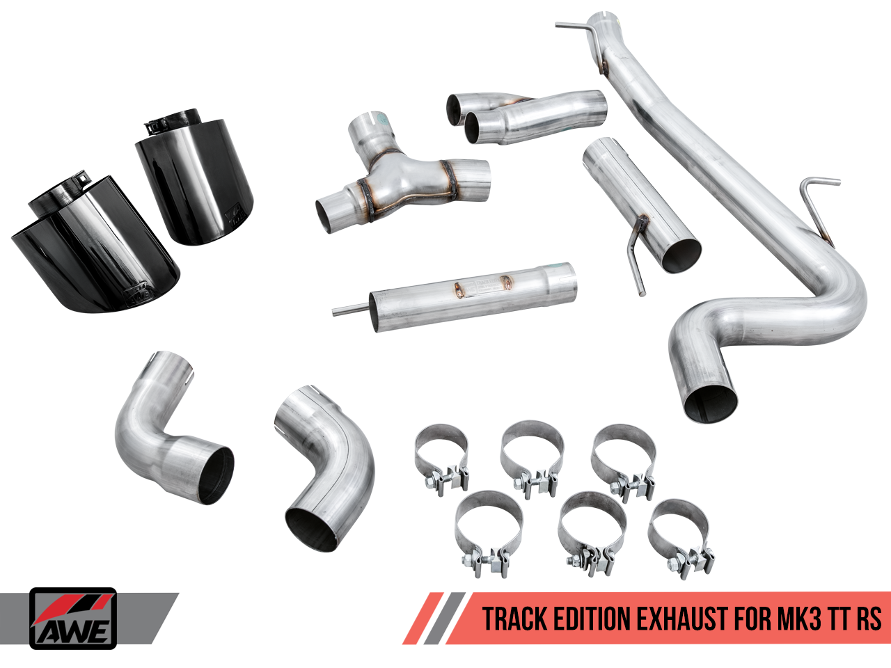 AWE Tuning Track Edition Exhaust for Audi MK3 TT RS - Diamond Black RS-style Tips
