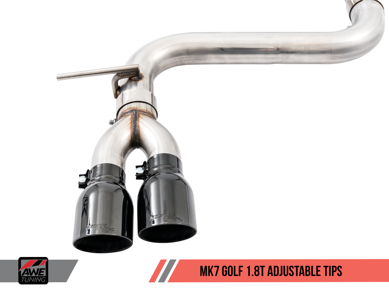 AWE Tuning Track Edition Exhaust for VW MK7 Golf 1.8T - Diamond Black Tips (90mm)