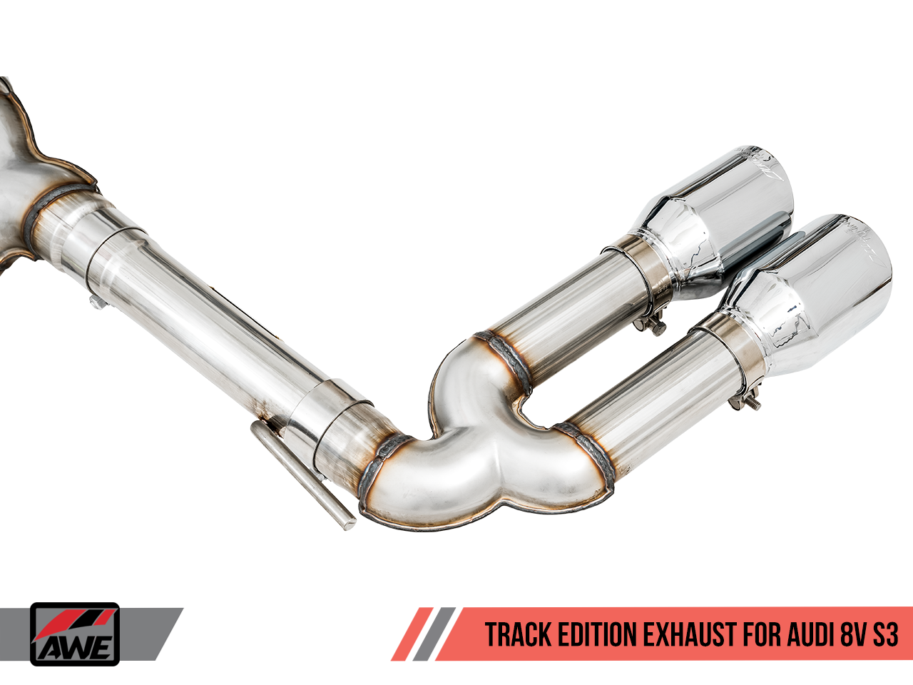 AWE Tuning Track Edition Exhaust for Audi 8V S3 - Chrome Silver Tips, 102mm