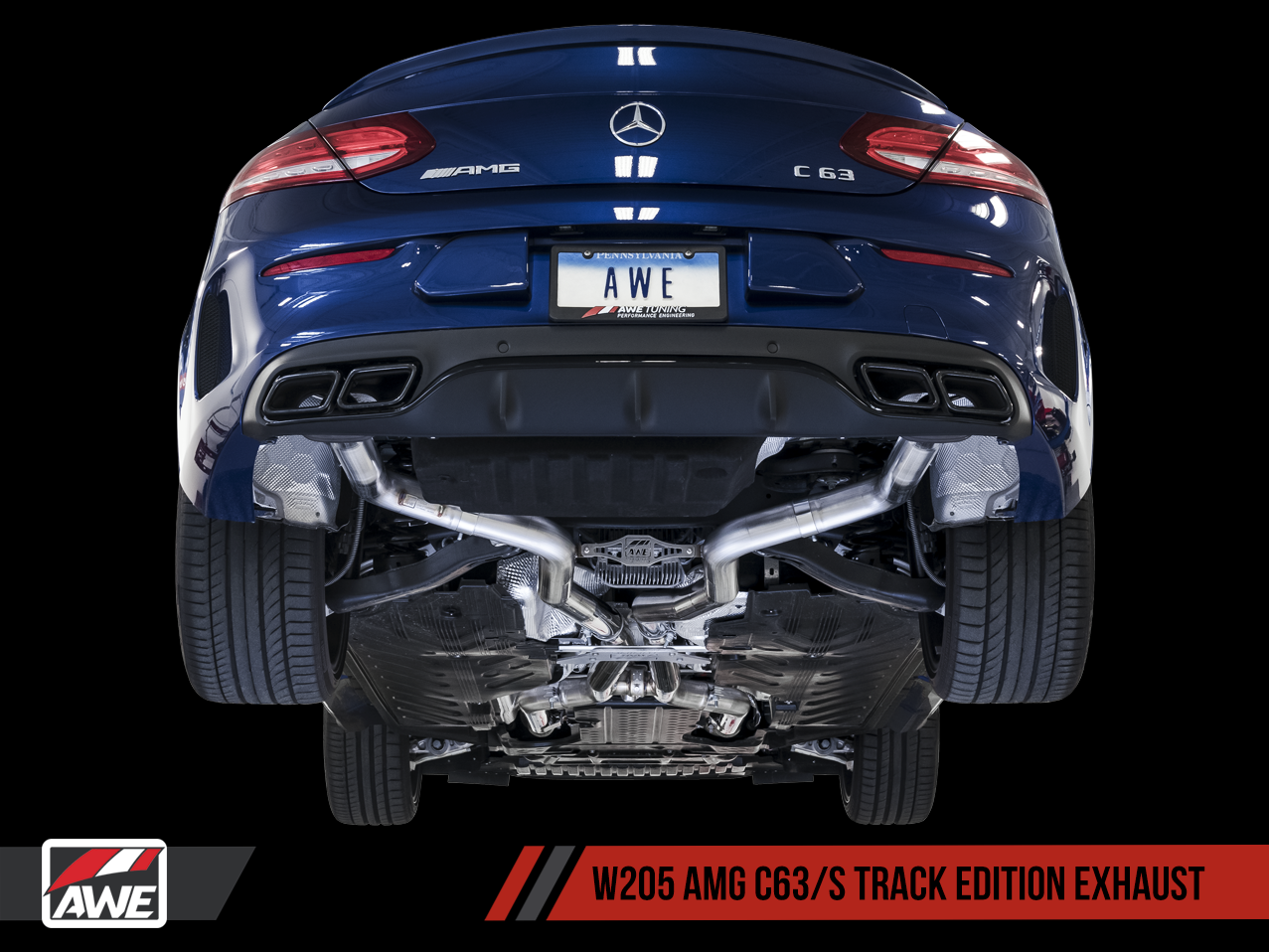 AWE Tuning Track Edition Exhaust System for Mercedes-Benz W205 AMG C63/S Sedan (no tips)