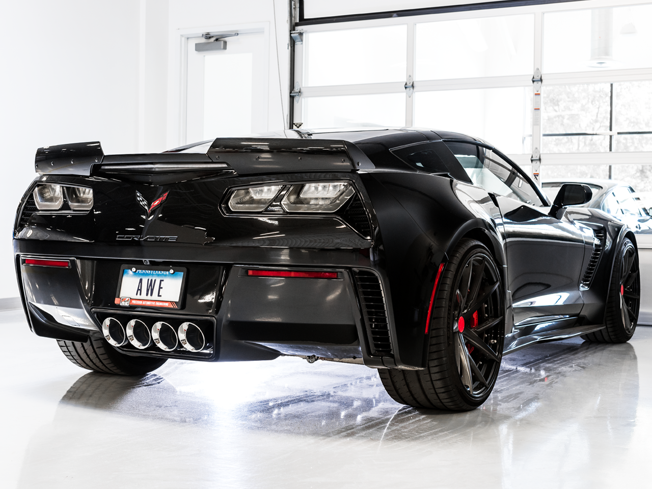 AWE Tuning Track Edition Axleback Exhaust for C7 Corvette Stingray / Z51 / Grand Sport / Z06 / ZR1 -- Chrome Silver Tips (includes AWE Tuning AFM valve simulators)