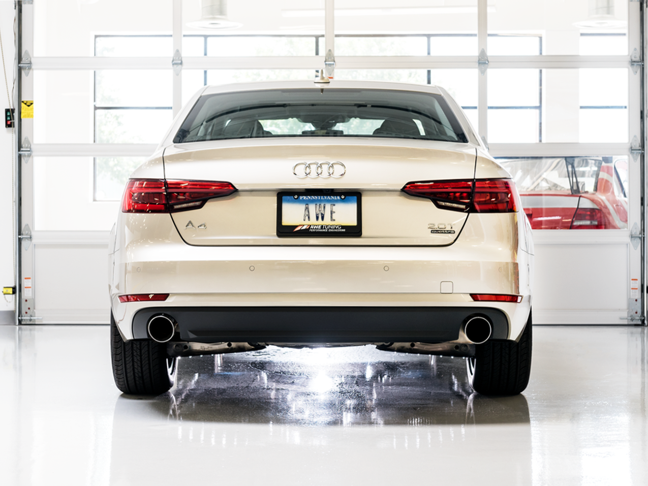AWE Tuning Touring Edition Exhaust for B9 A4, Dual Outlet - Chrome Silver Tips (includes DP)