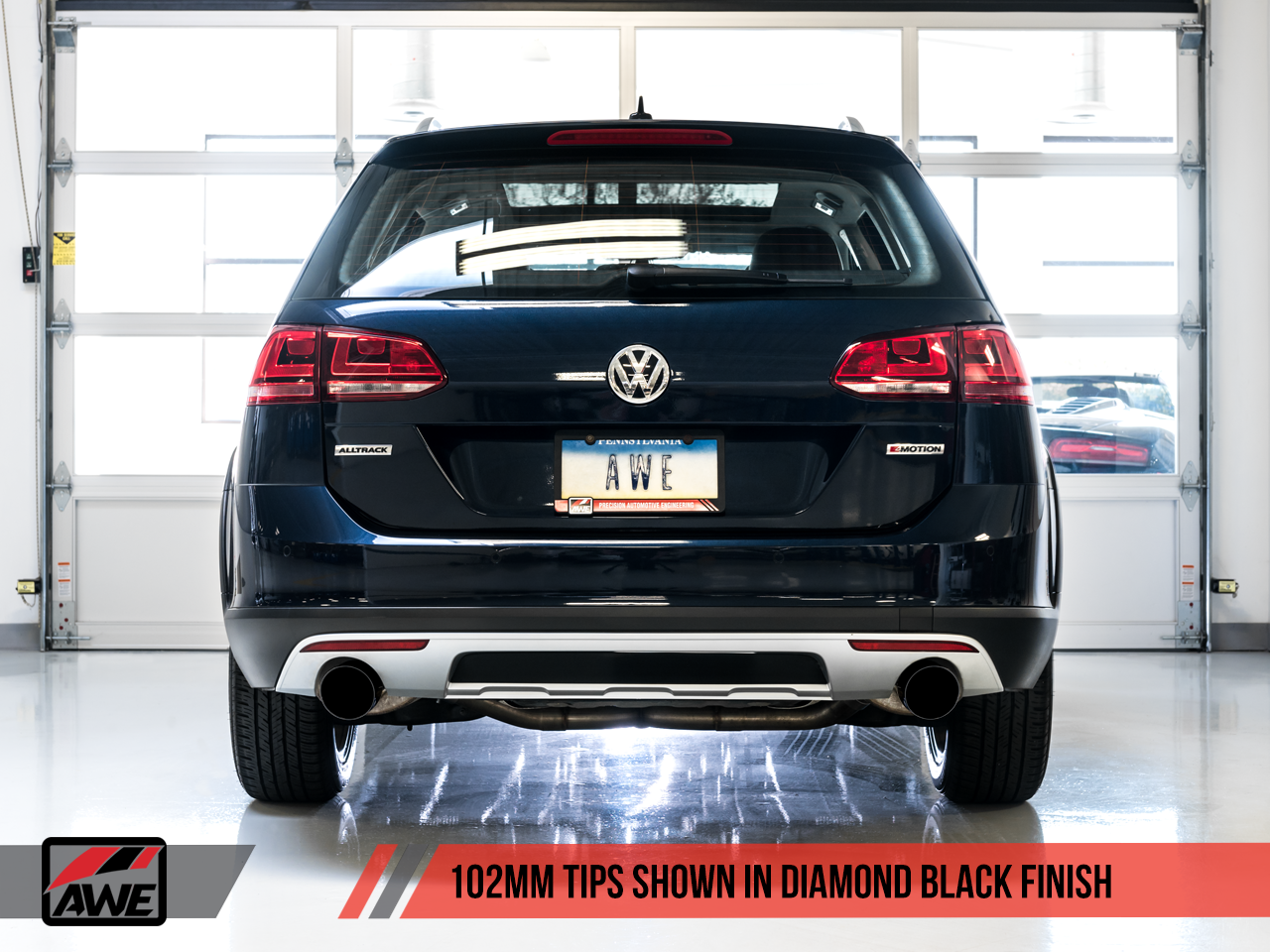 AWE Tuning Touring Edition Exhaust for VW Golf Alltrack / Sportwagen 4Motion - Diamond Black Tips