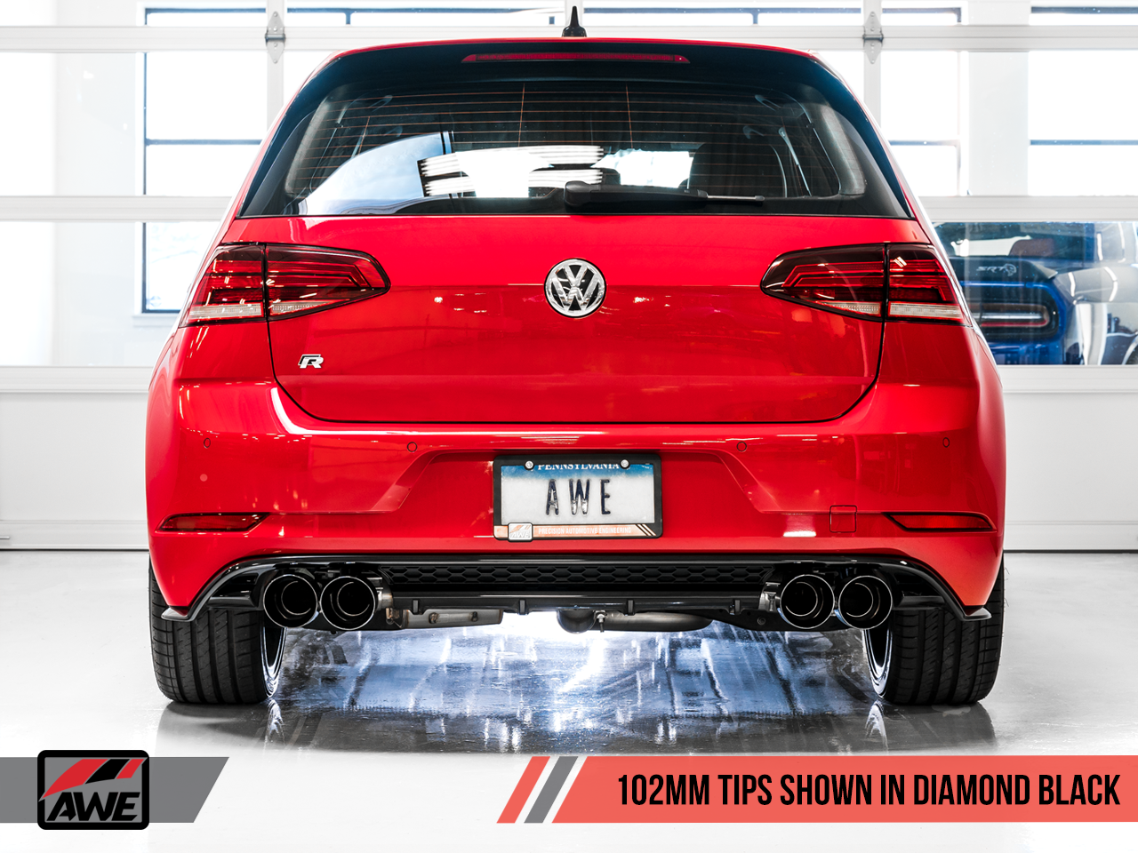 AWE Tuning SwitchPath Exhaust for MK7 Golf R - Diamond Black Tips, 102mm