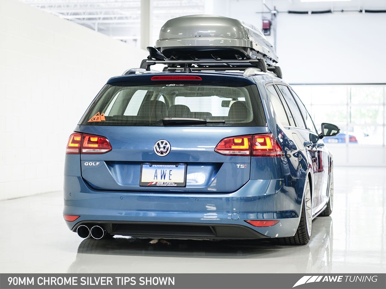 AWE Tuning Track Edition Exhaust for VW MK7 Golf SportWagen - Chrome Silver Tips (90mm)