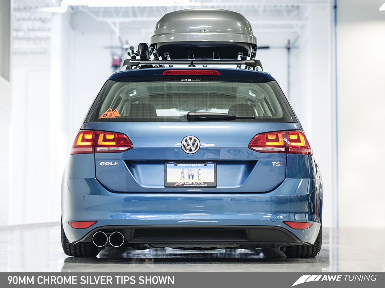 AWE Tuning Track Edition Exhaust for VW MK7 Golf SportWagen - Chrome Silver Tips (90mm)