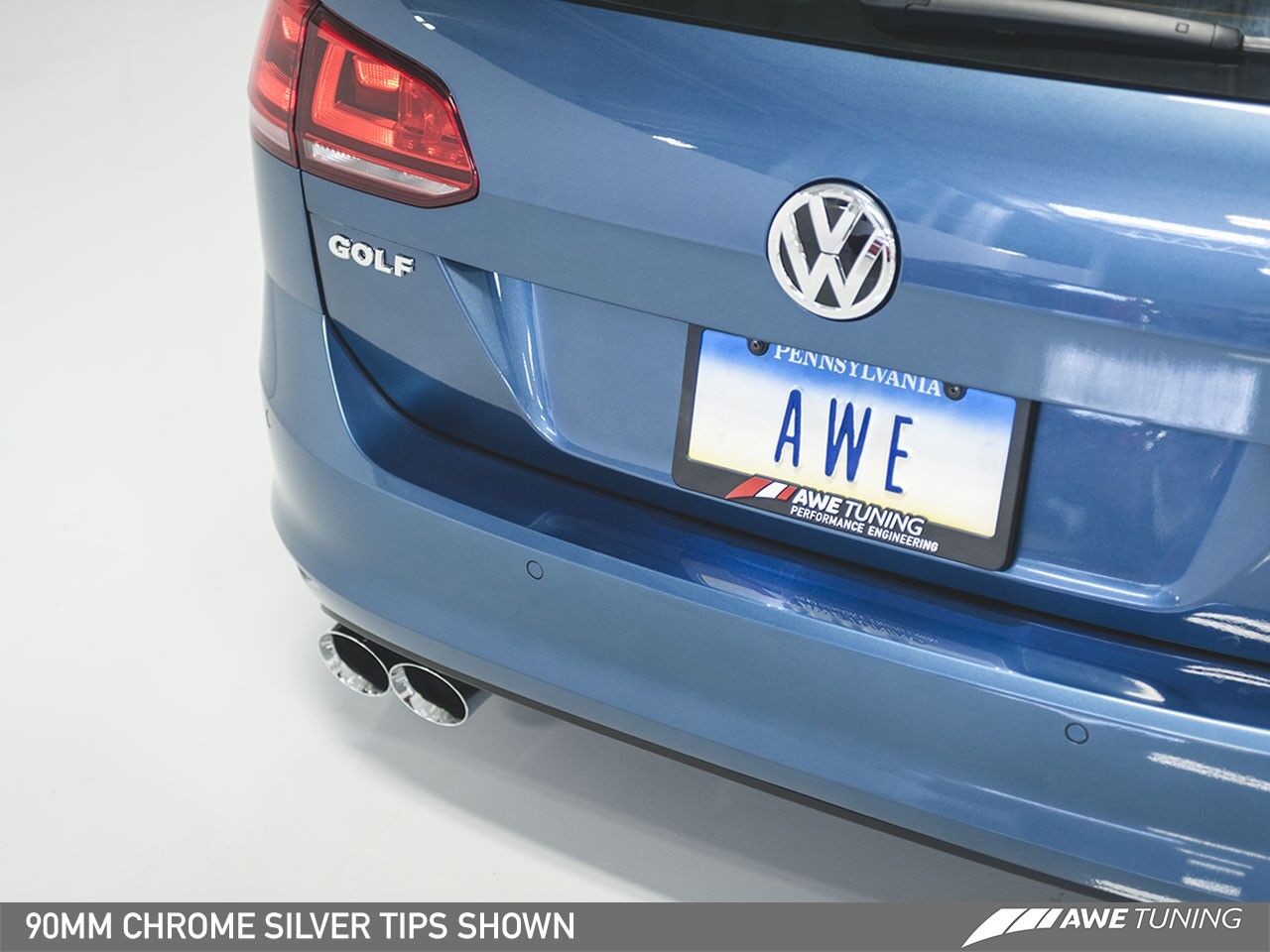 AWE Tuning Track Edition Exhaust for VW MK7 Golf SportWagen - Chrome Silver Tips (90mm)
