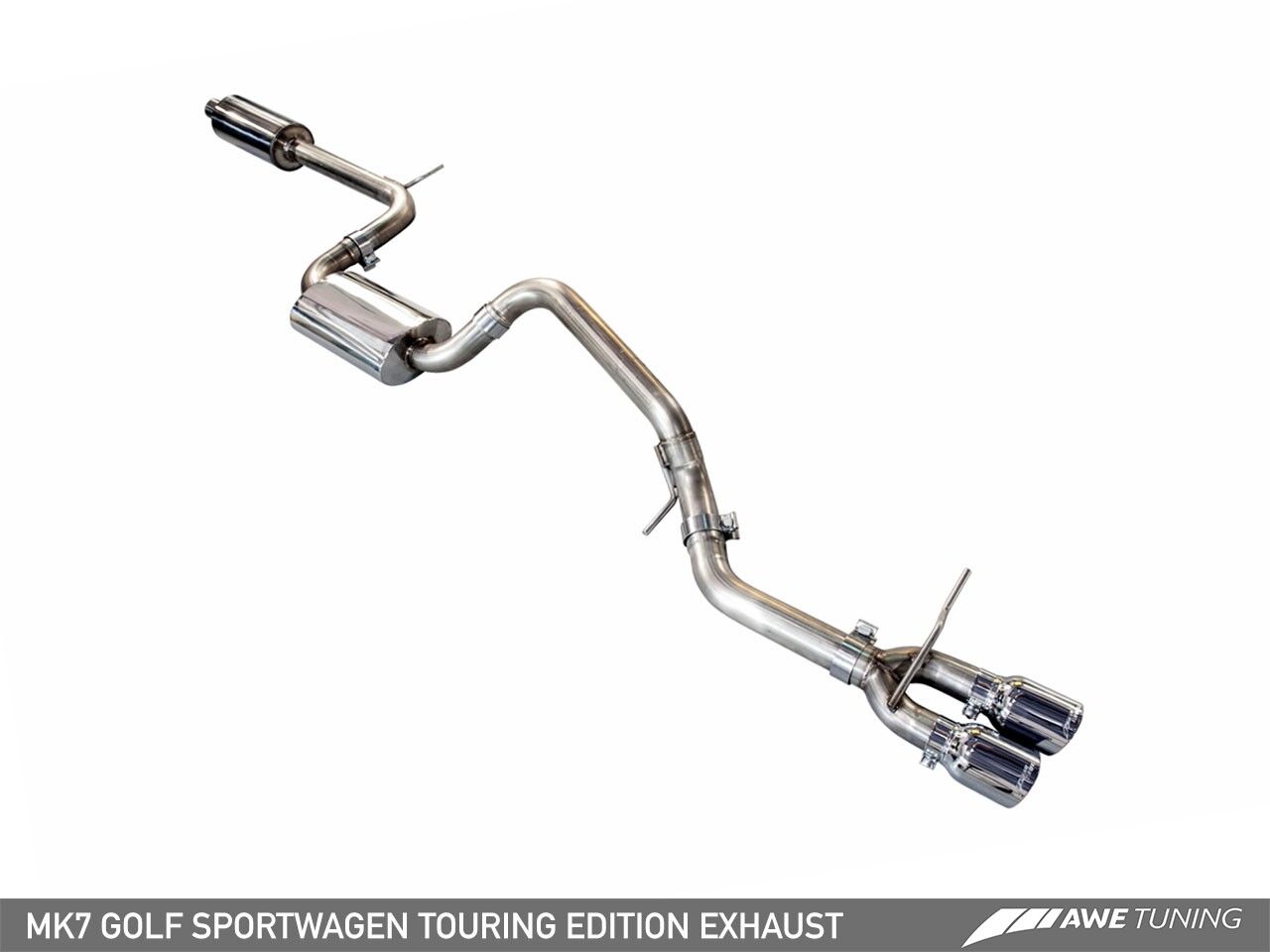 AWE Tuning Touring Edition Exhaust for VW MK7 Golf SportWagen - Diamond Black Tips (90mm)