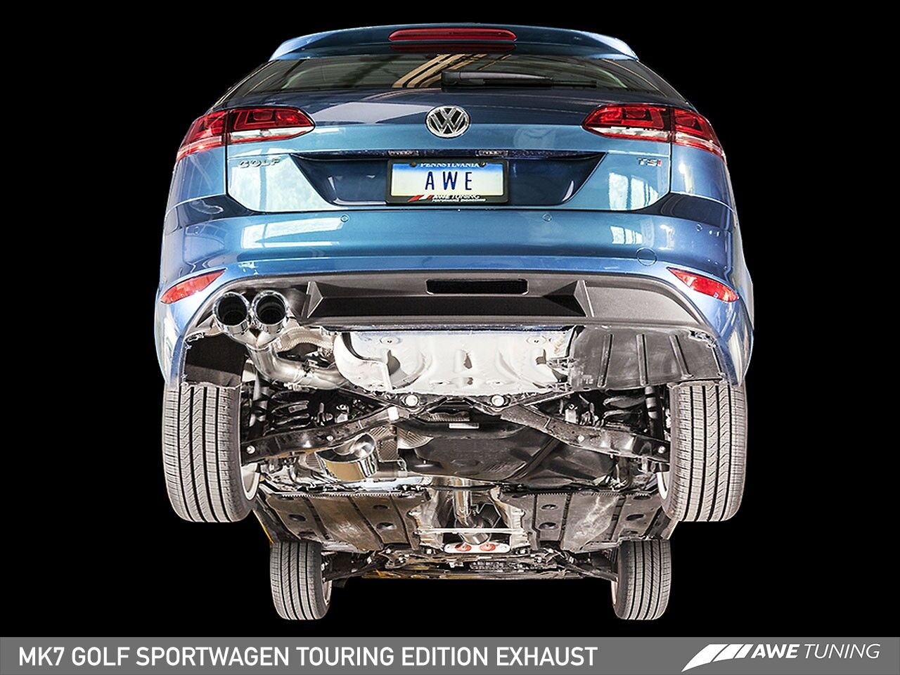 AWE Tuning Touring Edition Exhaust for VW MK7 Golf SportWagen - Chrome Silver Tips (90mm)