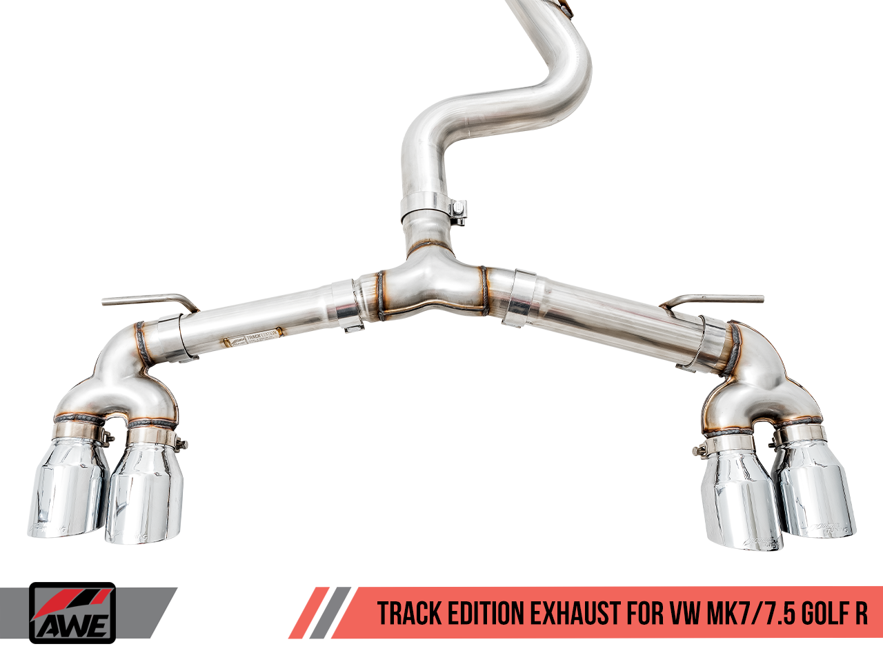 AWE Tuning Track Edition Exhaust for MK7 Golf R - Chrome Silver Tips, 102mm