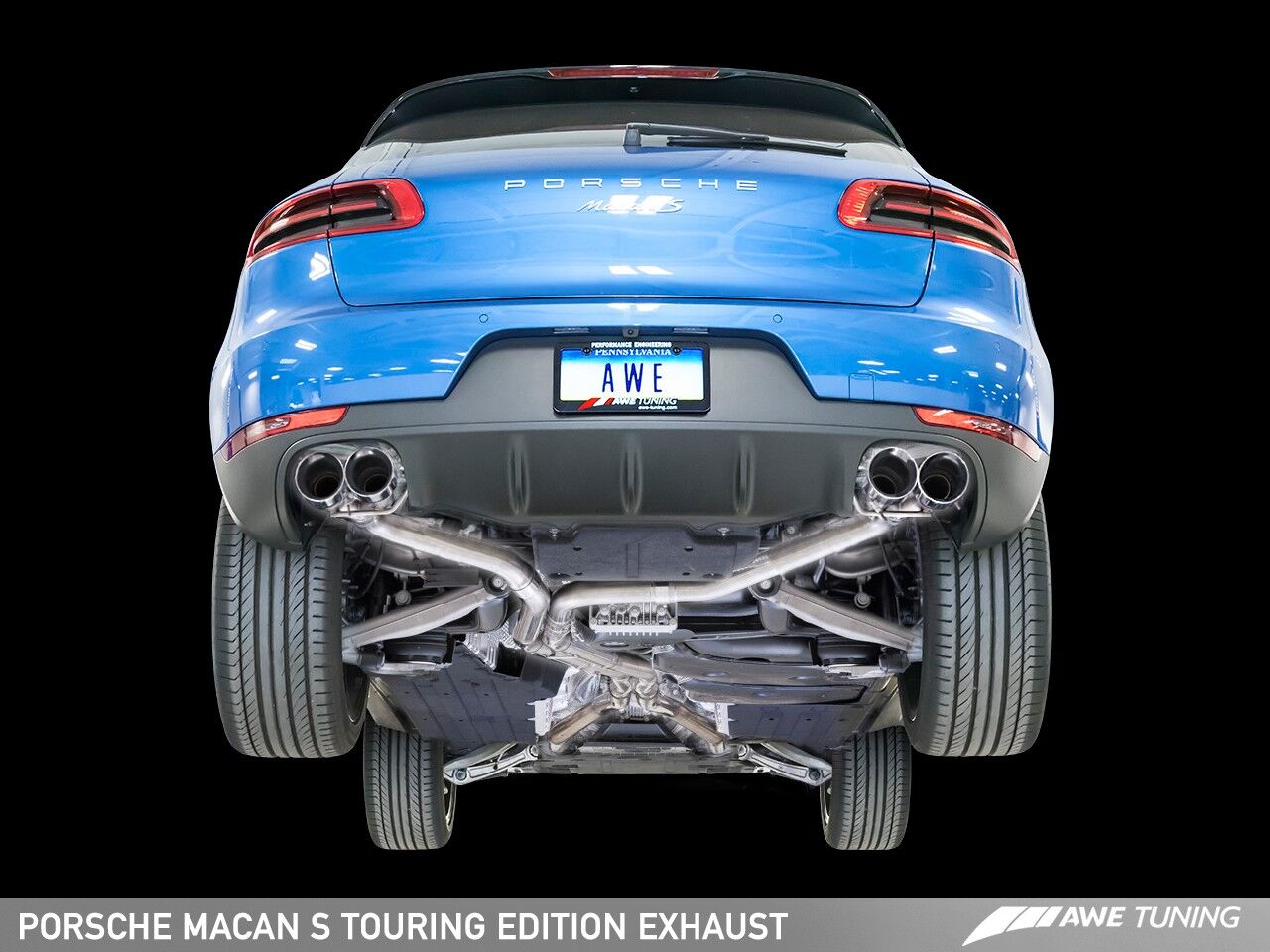 AWE Tuning Touring Edition Exhaust System for Porsche Macan S / GTS / Turbo - Chrome Silver 102mm Tips