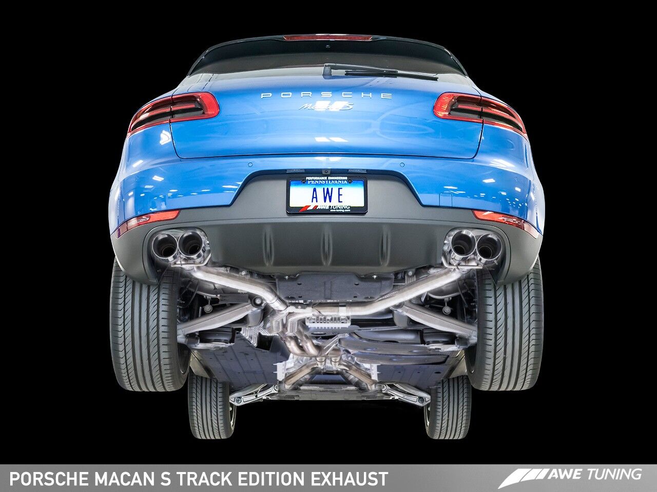 AWE Tuning Track Edition Exhaust System for Porsche Macan S / GTS / Turbo - Chrome Silver 102mm Tips