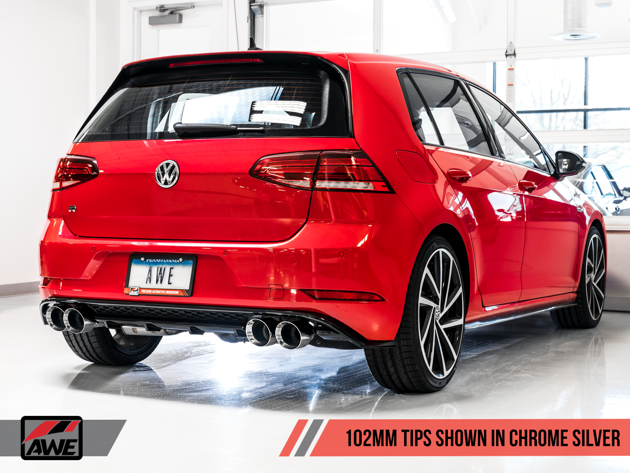 AWE Tuning Track Edition Exhaust for MK7.5 Golf R - Chrome Silver Tips, 102mm
