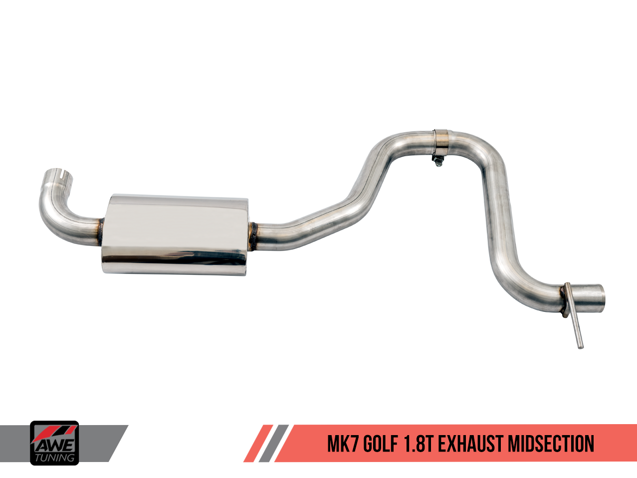AWE Tuning Track Edition Exhaust for VW MK7 Golf 1.8T - Chrome Silver Tips (90mm)
