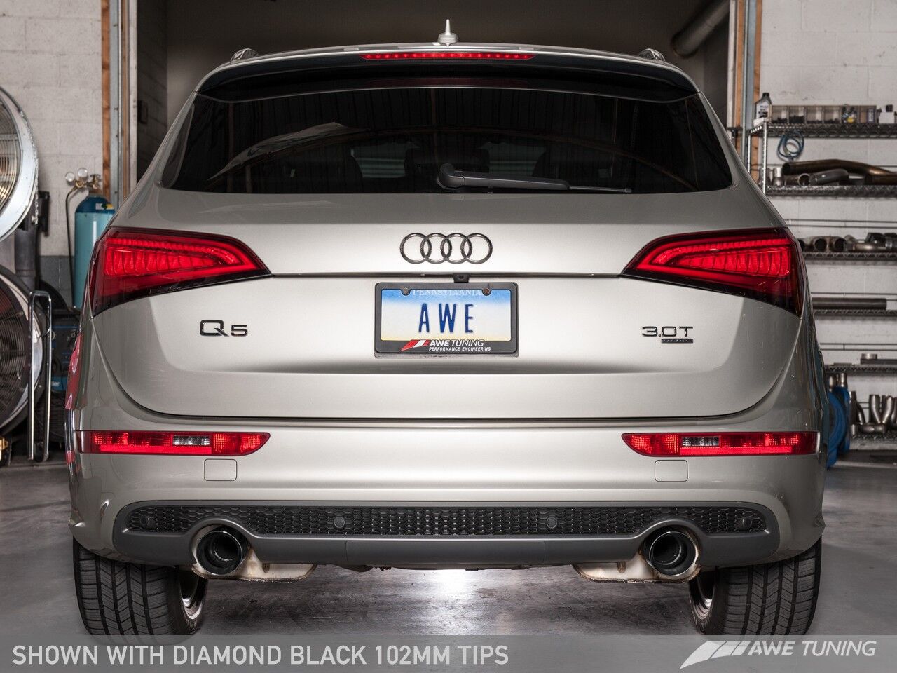 AWE Tuning Touring Edition Exhaust for 8R Q5 3.0T Dual Outlet, Diamond Black Tips