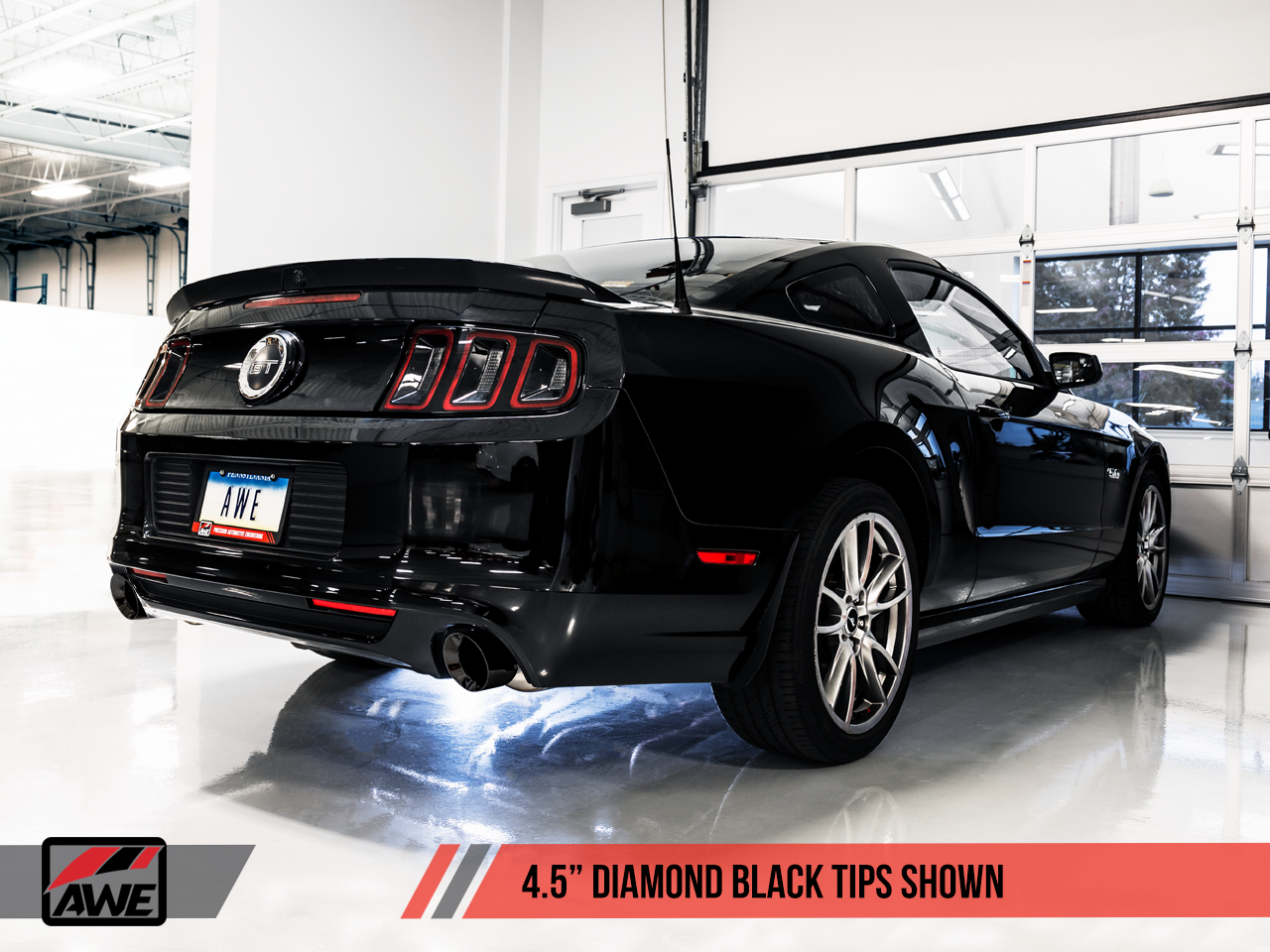 AWE Tuning Touring Edition Axle-back Exhaust for the S197 Ford Mustang GT - Diamond Black Tips