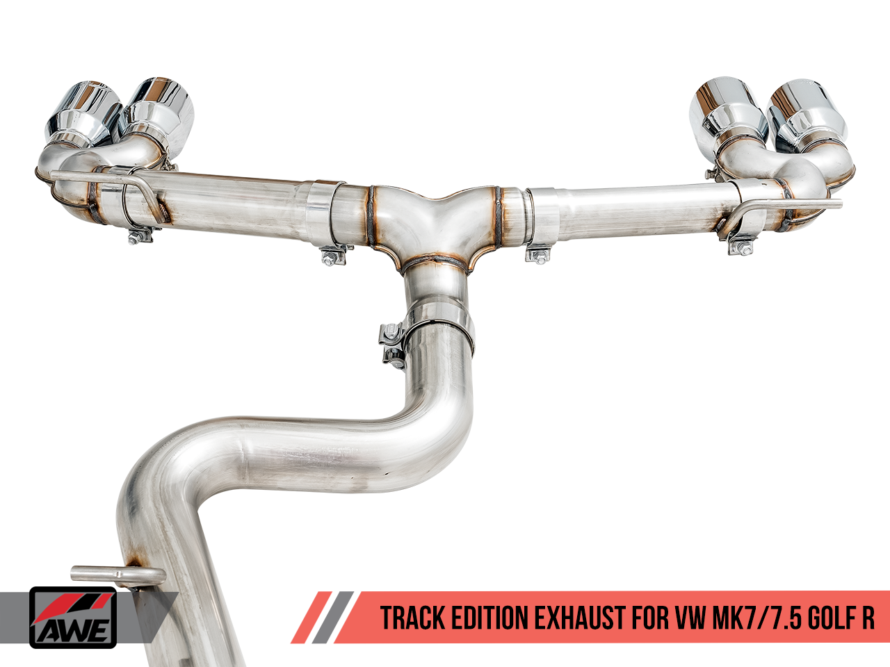 AWE Tuning Track Edition Exhaust for MK7 Golf R - Chrome Silver Tips, 102mm