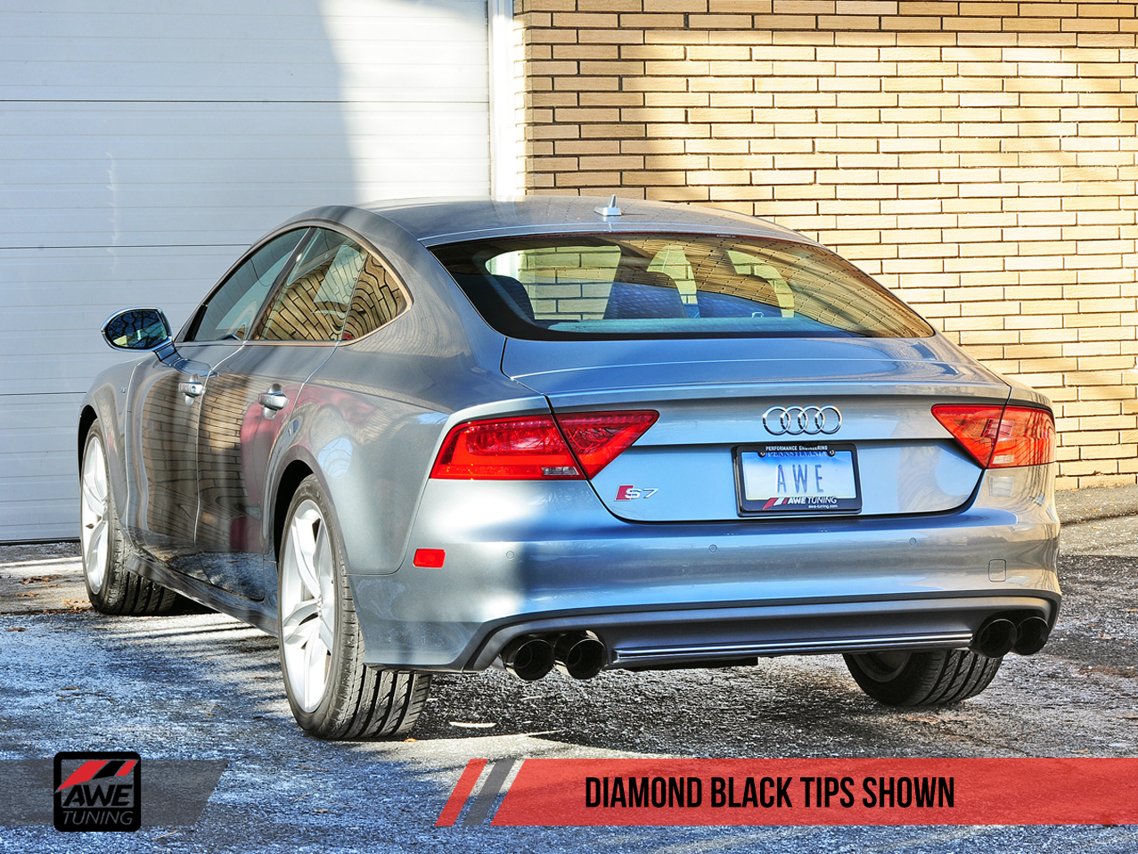 AWE Tuning Track Edition Exhaust for Audi C7 S7 4.0T - Diamond Black Tips