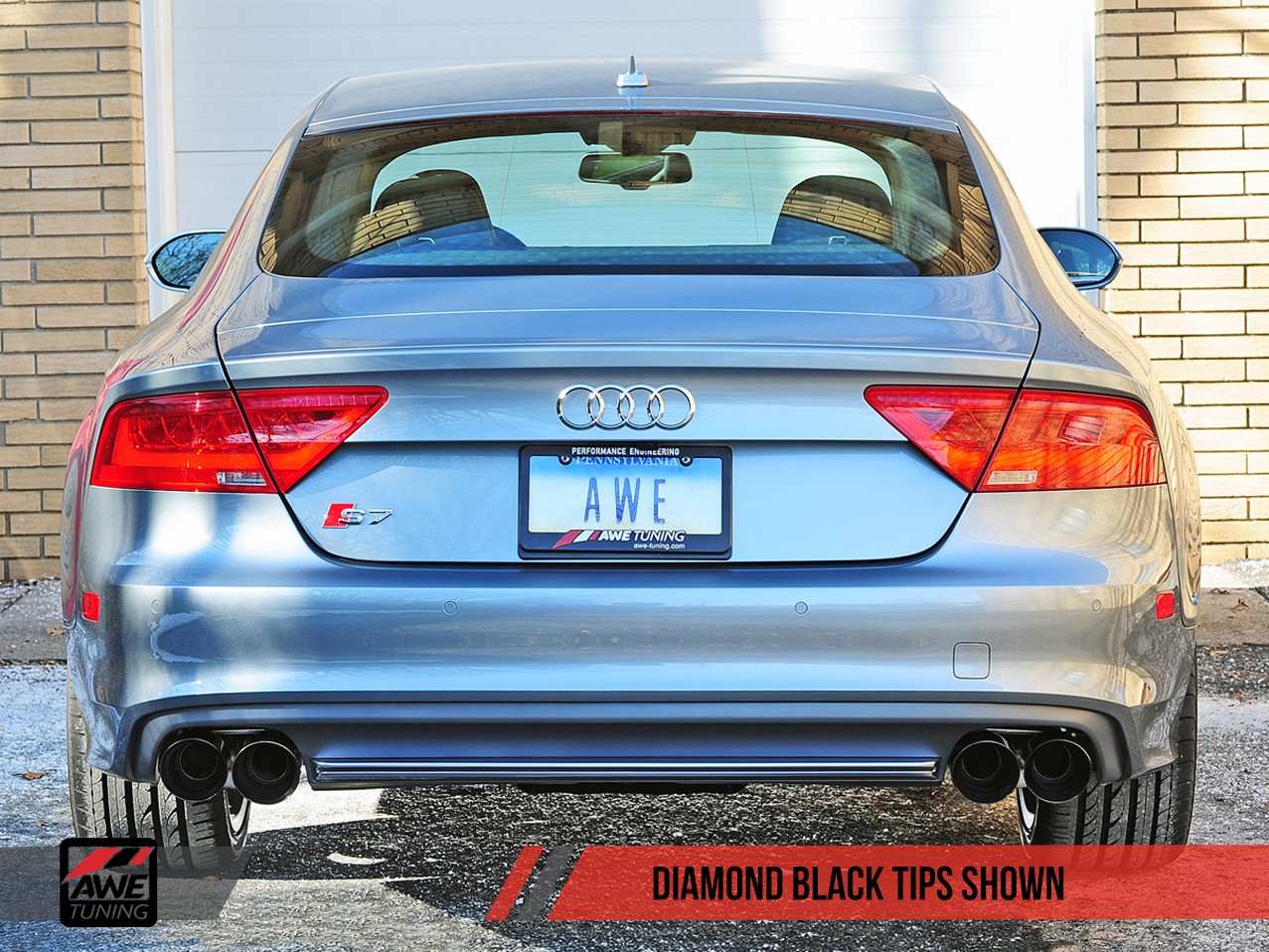 AWE Tuning Touring Edition Exhaust for Audi C7 S7 4.0T - Diamond Black Tips