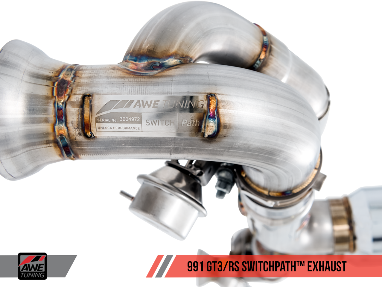 AWE Tuning SwitchPath Exhaust for Porsche 991.1 / 991.2 GT3 / RS - Chrome Silver Tips