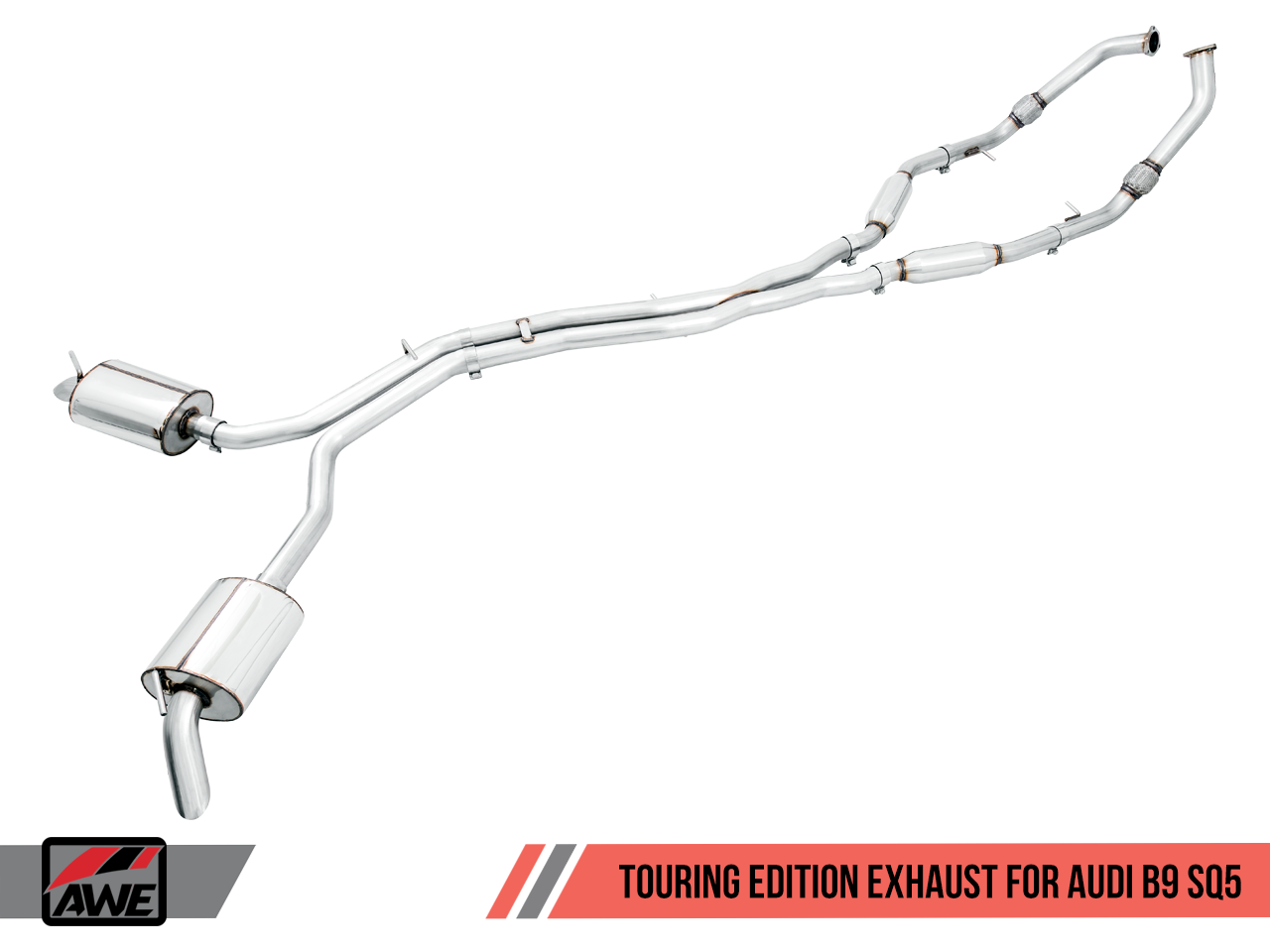 AWE Tuning Touring Edition Exhaust for Audi B9 SQ5 - Non-Resonated - No Tips (Turn Downs)