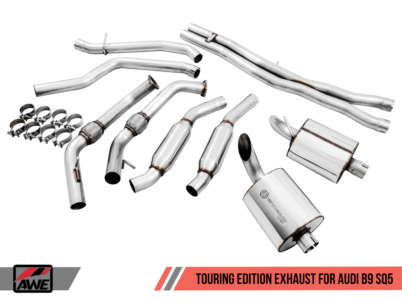 AWE Tuning Touring Edition Exhaust for Audi B9 SQ5 - Non-Resonated - No Tips (Turn Downs)