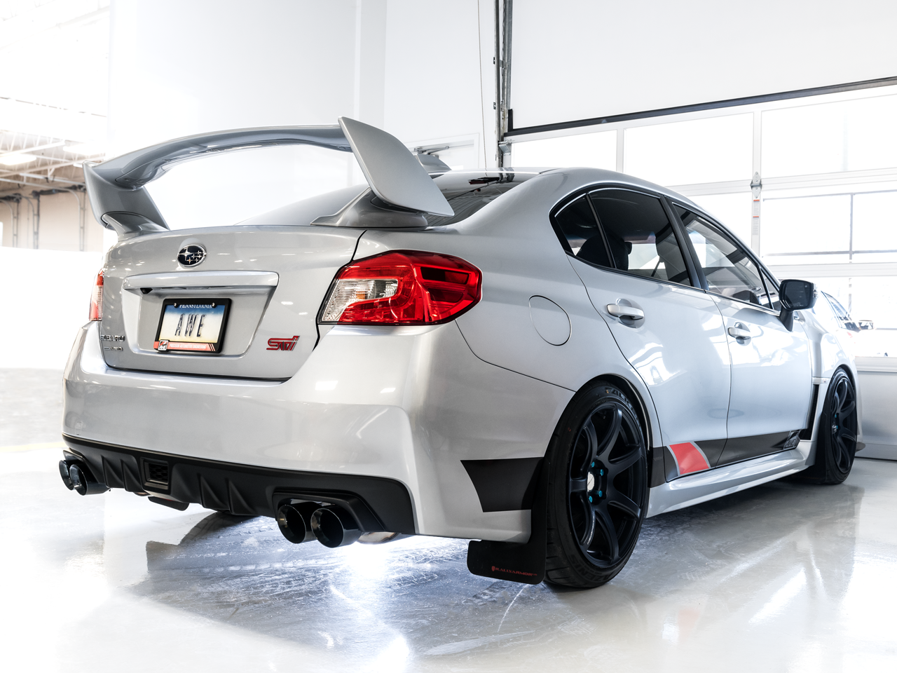 AWE Tuning Touring Edition Exhaust for VA STI / GV WRX / GV STI Sedan - Diamond Black Quad Tips (102mm)